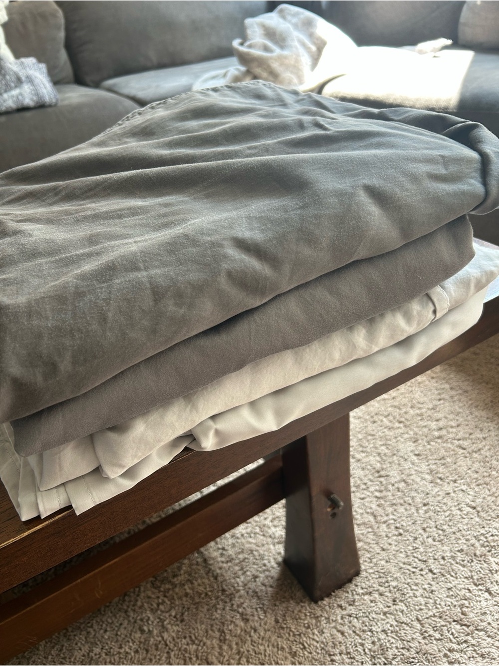 Threshold Gray and Light Gray flat sheets-bundle of 4-king size